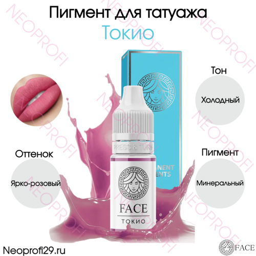 Пигмент для татуажа губ Гибрид Токио Face Пигмент для татуажа губ Гибрид Токио Face